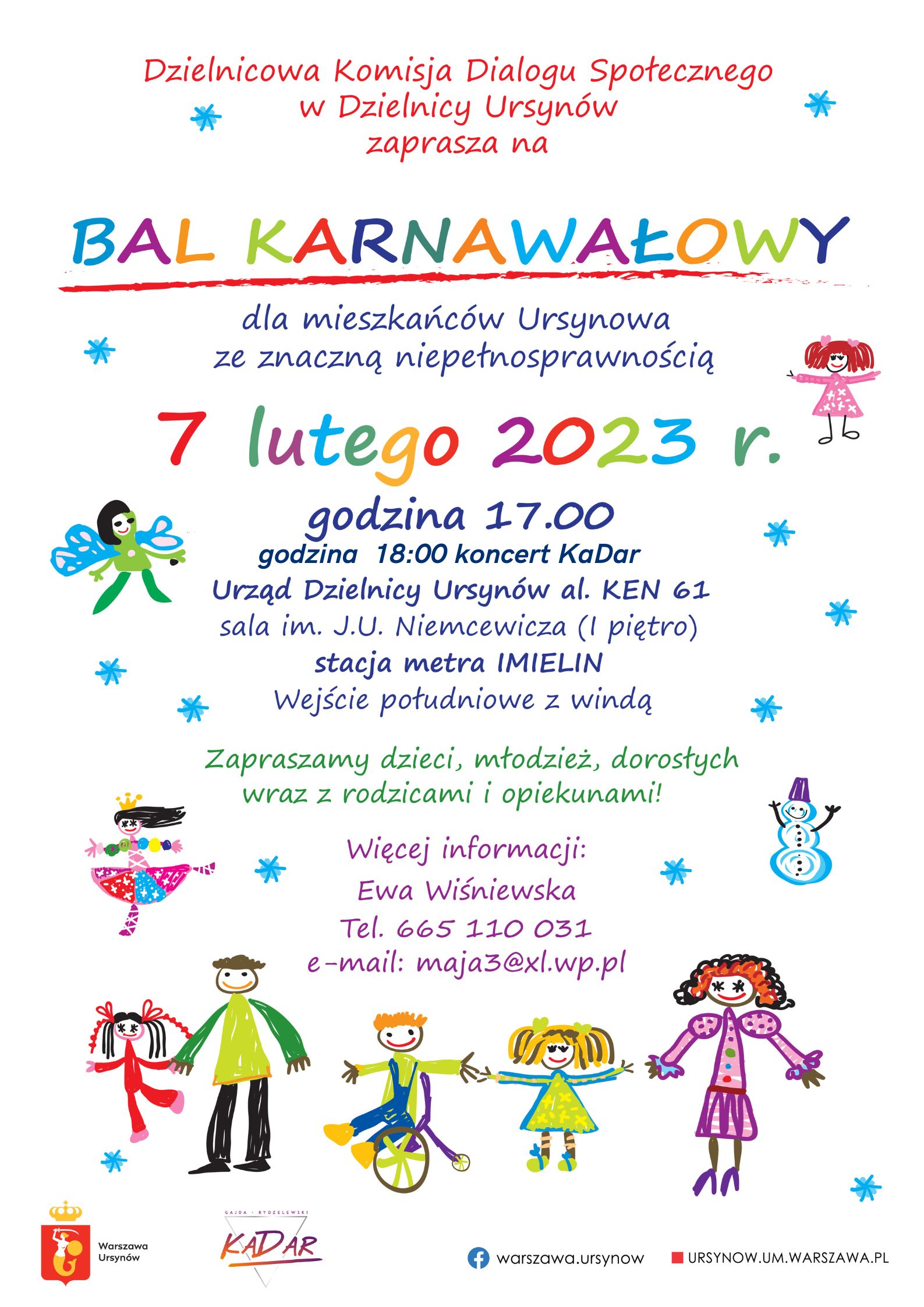 Bal Karnawałowy –  dla rodzin osób z niepełnosprawnościami. 